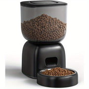 Smart Cat Feeding System - Dual Power Cat Feeder & Water Dispenser With Locking Lid, Desiccant Bag, Precise Portion Control For 4 Daily Meals, 10s Voice Recording Option