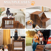 Pet Bunk Bed With Removable Step For Dogs And Cats, Multi-Level Bed Window Perch Seat Platform With Cushion And Cat Scratch Pad, Indoor Use